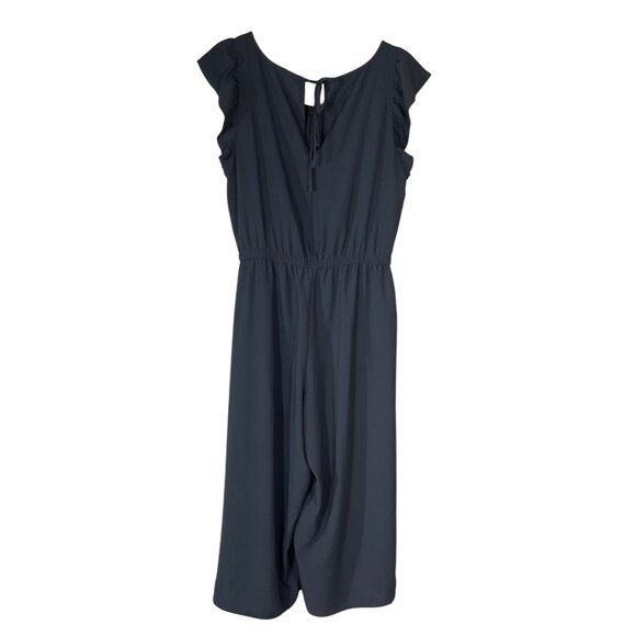 Loft Outlet Wide Leg Jumpsuit Slate Blue Sleeveless Size 6 Cropped - Picture 2 of 6